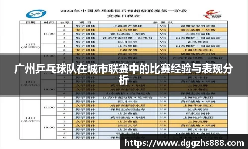广州乒乓球队在城市联赛中的比赛经验与表现分析